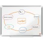 Nobo Premium Plus Tableau Blanc Magnétique en Acier Émaillé 600x450mm - Montage en Angle - Surface Effaçable par le Haut