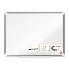 Nobo Premium Plus Tableau Blanc Magnétique en Acier Émaillé 600x450mm - Montage en Angle - Surface Effaçable par le Haut