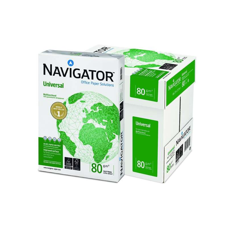 LOT de 5 ramettes Papier Navigateur A4 80gr. 210x297mm (500 Feuilles) Blanc