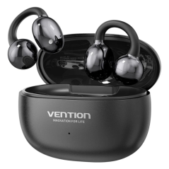 Écouteurs intra-auriculaires sans fil Vention A11 à clip - Bluetooth 6.0 - Portée de 10 m - Boîtier de charge 400 mAh - Noir