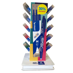 Présentoir Pilote de 60 Packs de 3 Recharges pour Frixion Ball / Frixion Clicker - Encre Gel Effaçable - Pointe Bille 0,7mm - Co