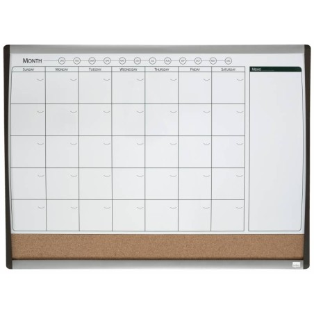 ✅ Nobo Petit Agenda Tableau Magnétique avec Tableau d'Affichage en Liège 585x430mm - Hebdomadaire et Mensuel - en stock