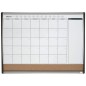 Nobo Petit Agenda Tableau Magnétique avec Tableau d'Affichage en Liège 585x430mm - Hebdomadaire et Mensuel - Cadre Argenté et