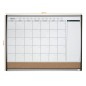 Nobo Petit Agenda Tableau Magnétique avec Tableau d'Affichage en Liège 585x430mm - Hebdomadaire et Mensuel - Cadre Argenté et