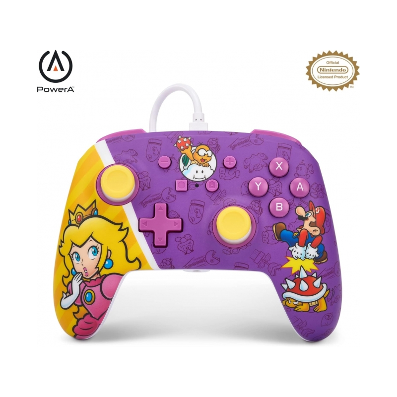 Manette filaire améliorée PowerA pour Nintendo Switch - Princess Peach Battle