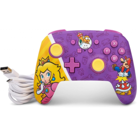 Manette filaire améliorée PowerA pour Nintendo Switch - Princess Peach Battle