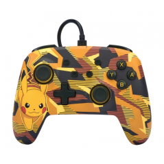 Manette filaire améliorée PowerA pour Nintendo Switch - Camo Storm Pikachu