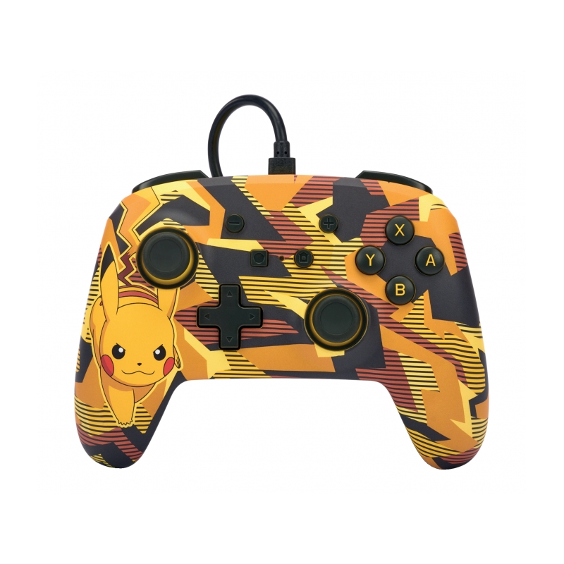 Manette filaire améliorée PowerA pour Nintendo Switch - Camo Storm Pikachu