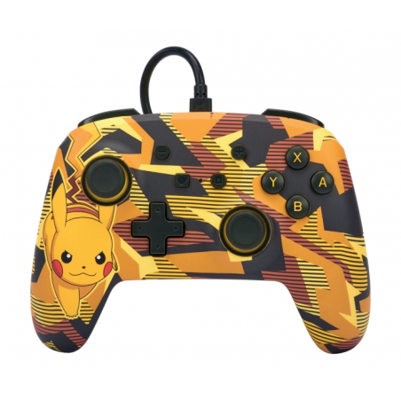 Manette filaire améliorée PowerA pour Nintendo Switch - Camo Storm Pikachu
