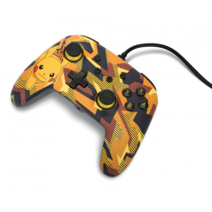 Manette filaire améliorée PowerA pour Nintendo Switch - Camo Storm Pikachu