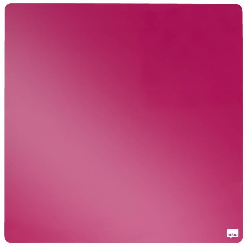 Nobo Tile Mini Tableau Magnétique 360x360mm - Sans Cadre - Tampons et Aimants Inclus - Design Créatif et Coloré - Fuchsia