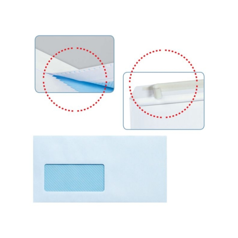 Lot de 500 enveloppes américaines Sam en papier offset 90 g/m² avec fenêtre à gauche - Dimensions 115 x 225 mm - Spécialement co