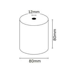 LOT de 5 Rouleau de papier thermique Oqonos 80 x 80 x 12 mm, sans BPA, FSC, 74,2 mètres, 55 grammes