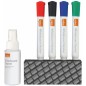 Nobo Basic Kit Accessoires Tableau Blanc Effaçable à Sec - 4 Marqueurs Tableau Noir - Gomme Tableau Noir - Spray Nettoyant 50Ml