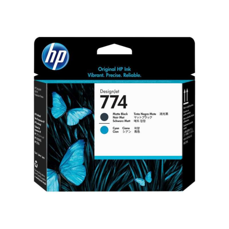 Tête d'impression d'origine HP 774 - Noir mat, Cyan - P2W01A