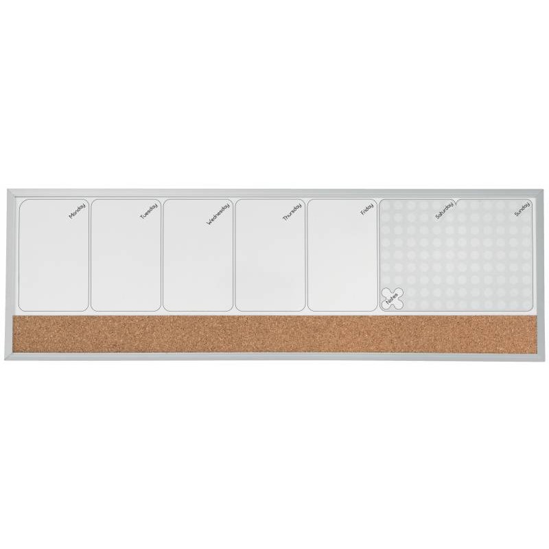 Nobo Small Magnetic Board Weekly Planner 585x190mm - Cork Strip - Adhésifs et Aimants - Gris