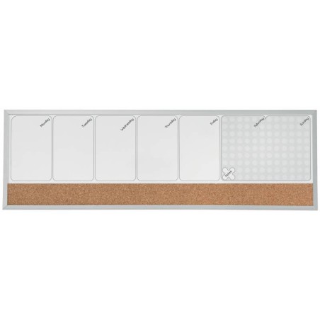 ✅ Nobo Small Magnetic Board Weekly Planner 585x190mm - Cork Strip - Adhésifs et Aimants - Gris couleur gris en stock