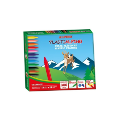 Alpino Plasti - Pack économique de 300 crayons de couleur pour enfants - Matériau résistant - Ne tache pas - Couleurs vives - Co