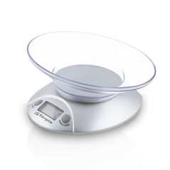 Balance de Cuisine Électronique Orbegozo PC 1009 - Écran LCD - BOL Transparent - Capacité 3Kg - Précision 1g - Unités Gr/Kg/Oz/L