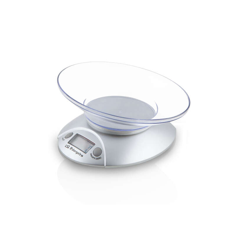 Balance de Cuisine Électronique Orbegozo PC 1009 - Écran LCD - BOL Transparent - Capacité 3Kg - Précision 1g - Unités Gr/Kg/Oz/L