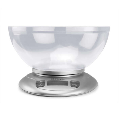 Balance de Cuisine Numérique Orbegozo PC 2017 - Précision et polyvalence dans vos recettes - Capacité 3,5kg - BOL Transparent -