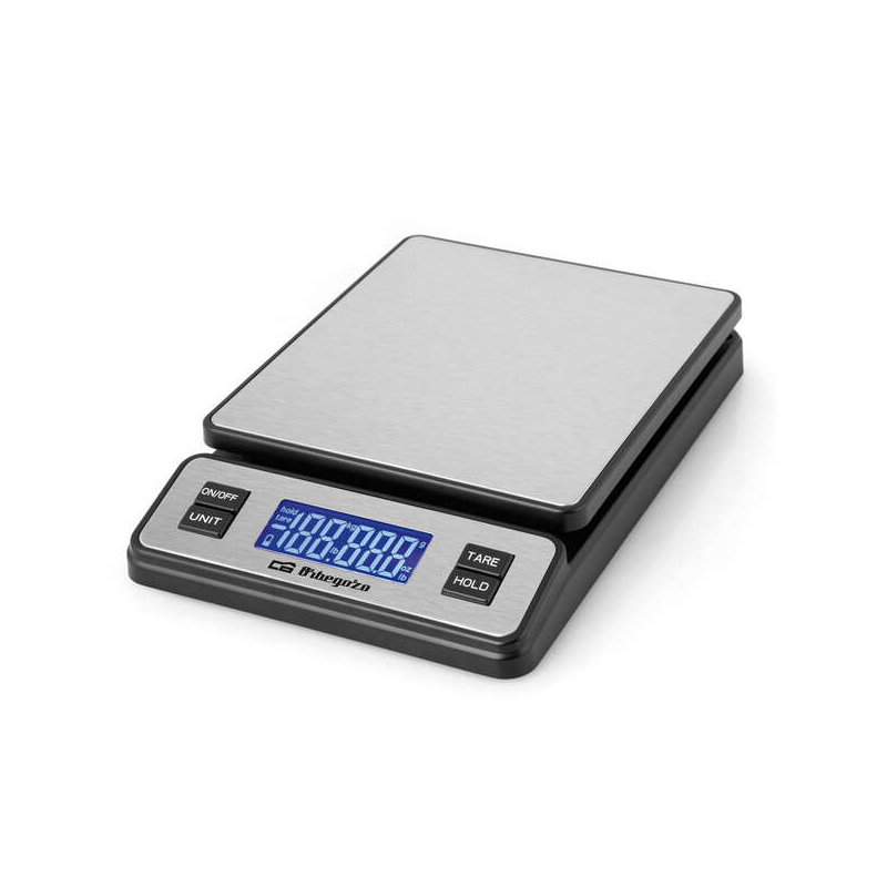 Balance de cuisine numérique Orbegozo PC 3100 - Écran LCD - Capacité 40 kg - Connexion USB - Fonction Tare - Surface en acier in