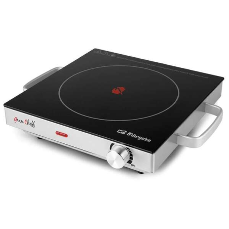 Plaque Vitrocéramique Portable Orbegozo PCE 5000 - Puissance 2000W - Thermostat réglable - Surface de cuisson 20,5 cm - Sûr et E