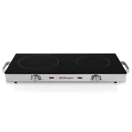 Table de Cuisson Vitrocéramique Portable Orbegozo PCE 6000 - Puissance Totale 2800W - Surface en Verre Trempé Résistant - Thermo