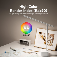 Lampe de table LED Vention - Puissance 5 W - Autonomie jusqu'à 15 h - Batterie rechargeable 1800 mAh - Lumière LED à intensité v