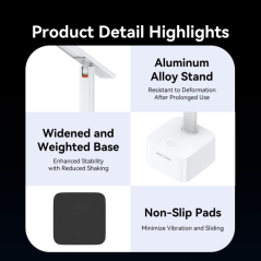 Lampe de table LED Vention - Puissance 5 W - Autonomie jusqu'à 15 h - Batterie rechargeable 1800 mAh - Lumière LED à intensité v