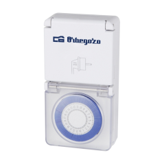 Minuterie Orbegozo PG 10 24 heures - Puissance jusqu'à 3 680 W - Protection IP44 pour une utilisation en extérieur - Intervalles