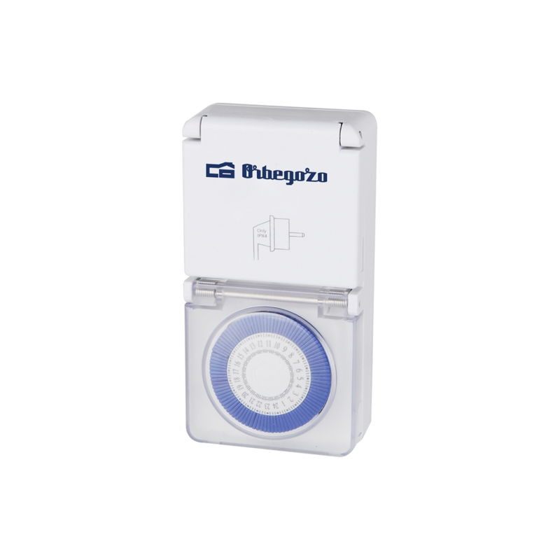 Minuterie Orbegozo PG 10 24 heures - Puissance jusqu'à 3 680 W - Protection IP44 pour une utilisation en extérieur - Intervalles