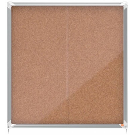 ✅ Nobo Vitrine Intérieure pour 12 Feuilles A4 avec Surface en Liège et Porte Coulissante - 997x972x54mm - Pann en stock