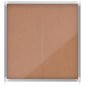 Nobo Vitrine Intérieure pour 12 Feuilles A4 avec Surface en Liège et Porte Coulissante - 997x972x54mm - Panneau de Liège, Verre