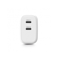 Chargeur USB-C Urban Factory Power 65 W GaN - 1 port USB-C 45 W + 1 port USB-C 20 W - Blanc