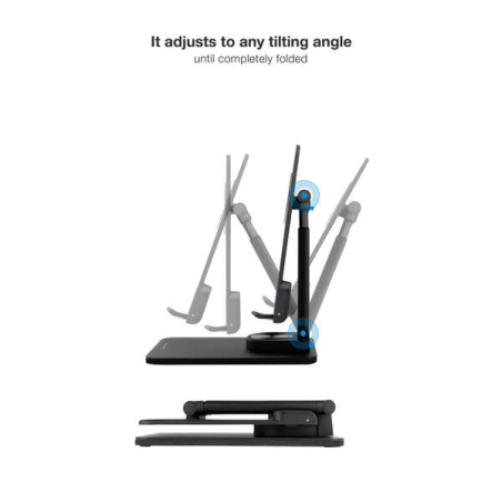 Support de bureau réglable Tooq pour mobile ou tablette jusqu'à 12,9 ? - Couleur noire