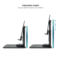 Support de bureau réglable Tooq pour mobile ou tablette jusqu'à 12,9 ? - Couleur noire