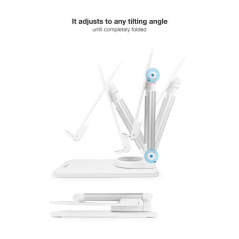 Support de bureau réglable Tooq pour mobile ou tablette jusqu'à 12,9 ? - Couleur blanche