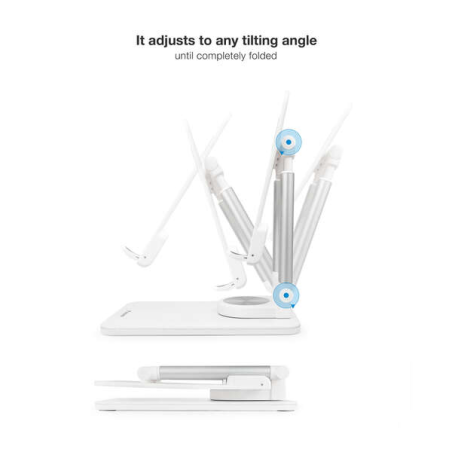 Support de bureau réglable Tooq pour mobile ou tablette jusqu'à 12,9 ? - Couleur blanche