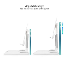 Support de bureau réglable Tooq pour mobile ou tablette jusqu'à 12,9 ? - Couleur blanche