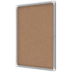Nobo Vitrine pour 9 feuilles A4 avec surface en liège - 1000x752x37mm - Porte en verre de sécurité - Cadre en aluminium