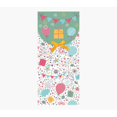 Cartes d'argent Pictura - Carte cadeau de type enveloppe verticale - Thème ballon - 9,6 x 21,3 cm - Emballées individuellement s