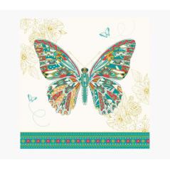 Carte Pictura Arabesque - 16x16 cm - Thème Papillon - Carte à trois volets non emballée - Enveloppe blanche incluse - Papier cer