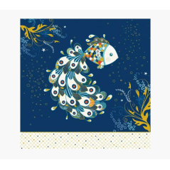 Carte Pictura Arabesque - 16x16 cm - Thème Poisson - Carte à trois volets non emballée - Enveloppe blanche incluse - Papier cert