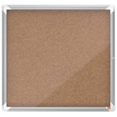 ✅ Nobo Vitrine pour 6 feuilles A4 avec surface en liège - 752x692x37mm - Porte en verre de sécurité - Cadre e en stock