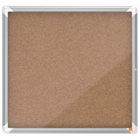 ✅ Nobo Vitrine pour 6 feuilles A4 avec surface en liège - 752x692x37mm - Porte en verre de sécurité - Cadre e en stock
