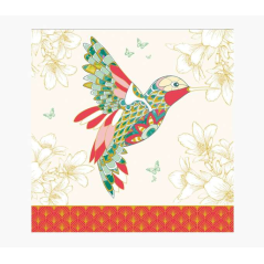 Carte Pictura Arabesque - 16x16 cm - Thème Colibri - Carte à trois volets non emballée - Enveloppe blanche incluse - Papier cert