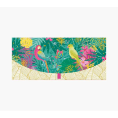 Cartes d'argent Pictura - Carte cadeau de type enveloppe horizontale - Thème perroquets - 21,3 x 9,6 cm - Emballées individuelle