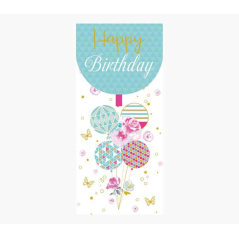 Pictura Money Cards – Carte cadeau verticale – Thème ballon – 9,6 x 21,3 cm – Dans un emballage individuel – Enveloppe blanche i