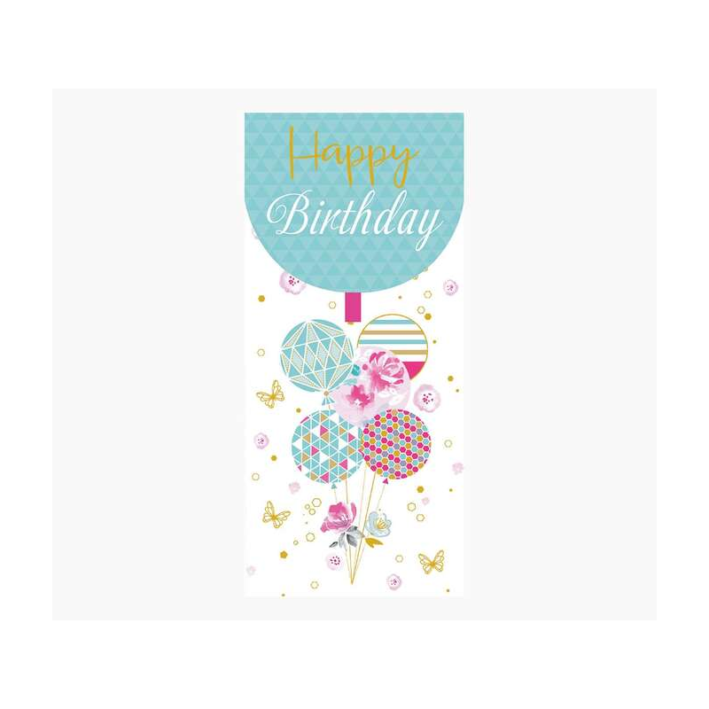 Pictura Money Cards – Carte cadeau verticale – Thème ballon – 9,6 x 21,3 cm – Dans un emballage individuel – Enveloppe blanche i